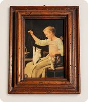 Tableau d'après Albert Anker – Mädchen mit Katze