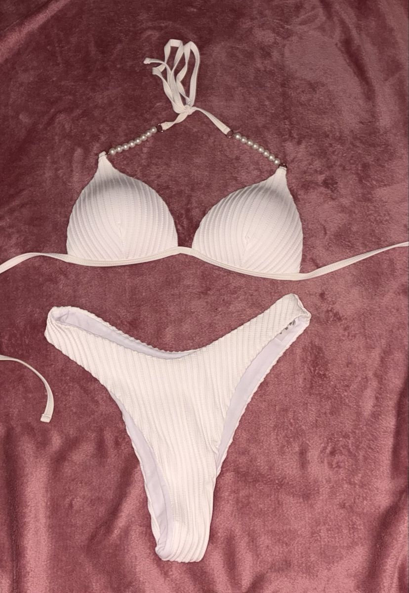 H&M Costumi da bagno & Bikini: Weisser Bikini mit Perlen, Gr. S - Neuwertig! – Usato da Lupfig venduto da rib_7b5h