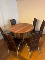 Ausziehbarer Esstisch 100–140 × 100 cm mit 6 Stühlen