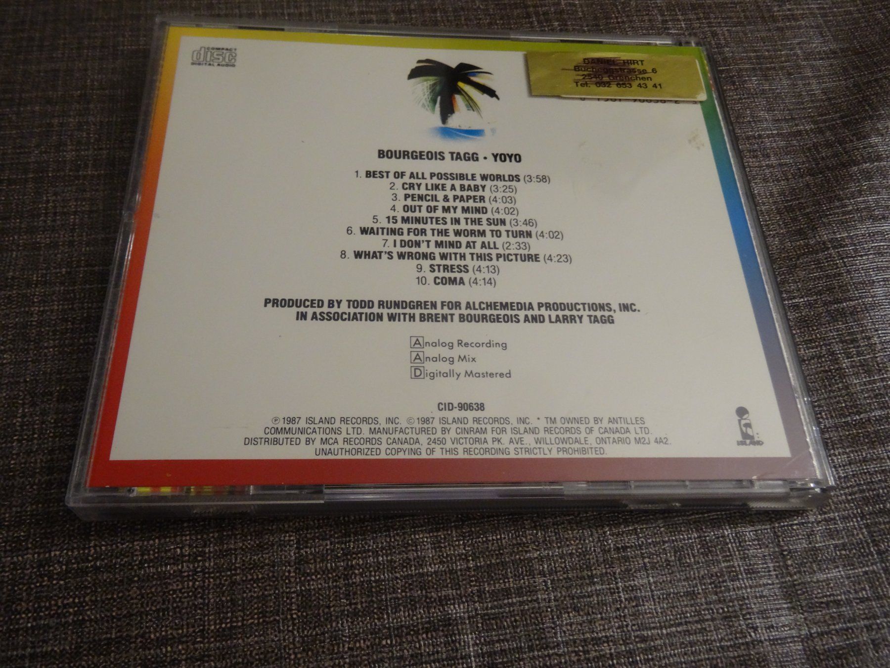 CD: Bourgeois Tagg - Yoyo CD – Usato da Olten venduto da Disc-Ausverkauf 1