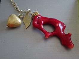 Kette mit Korallenast / 925 S, verg.