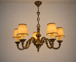 Kronleuchter 5-armig Vintage Lampe Schirme abnehmbar