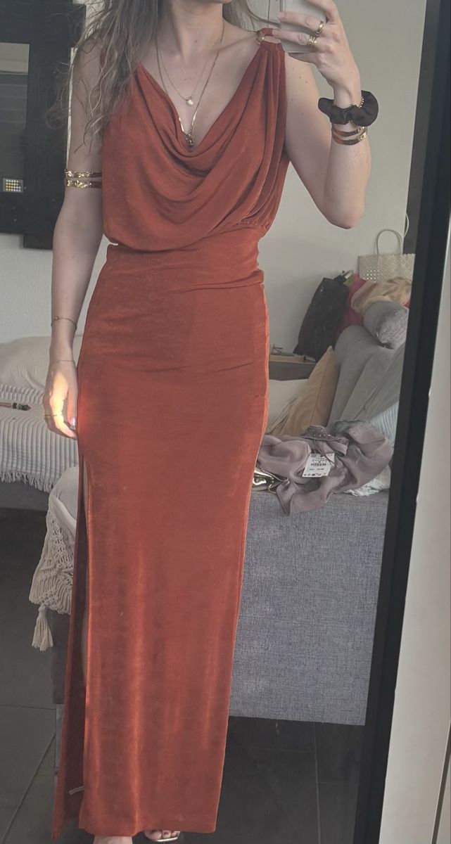 Robes: Maxikleid Grösse 36 dunkelorange mit Schlitz – Neuf (Voir description) à Rupperswil par xyzcr97 1
