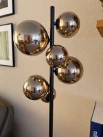 Globo LED Floor Lamp Black Metal Glass Spheres 155cm