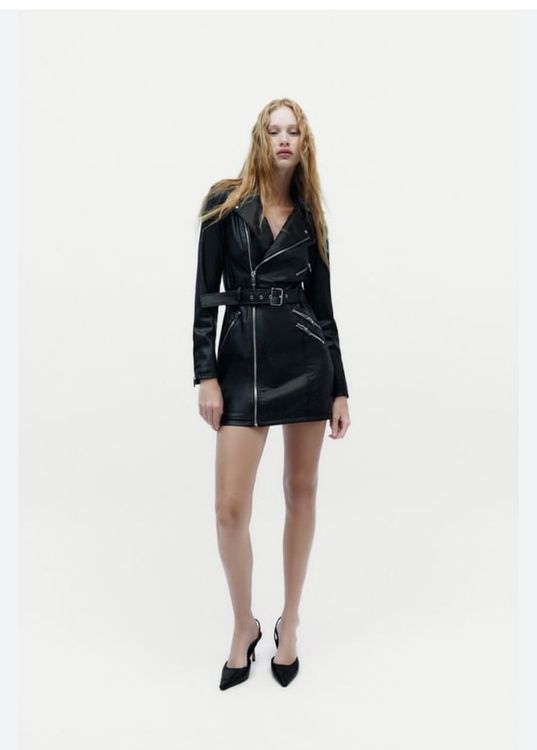 Vestito abito da donna effetto pelle nuovo, Zara, taglia M‪ (Neu‬