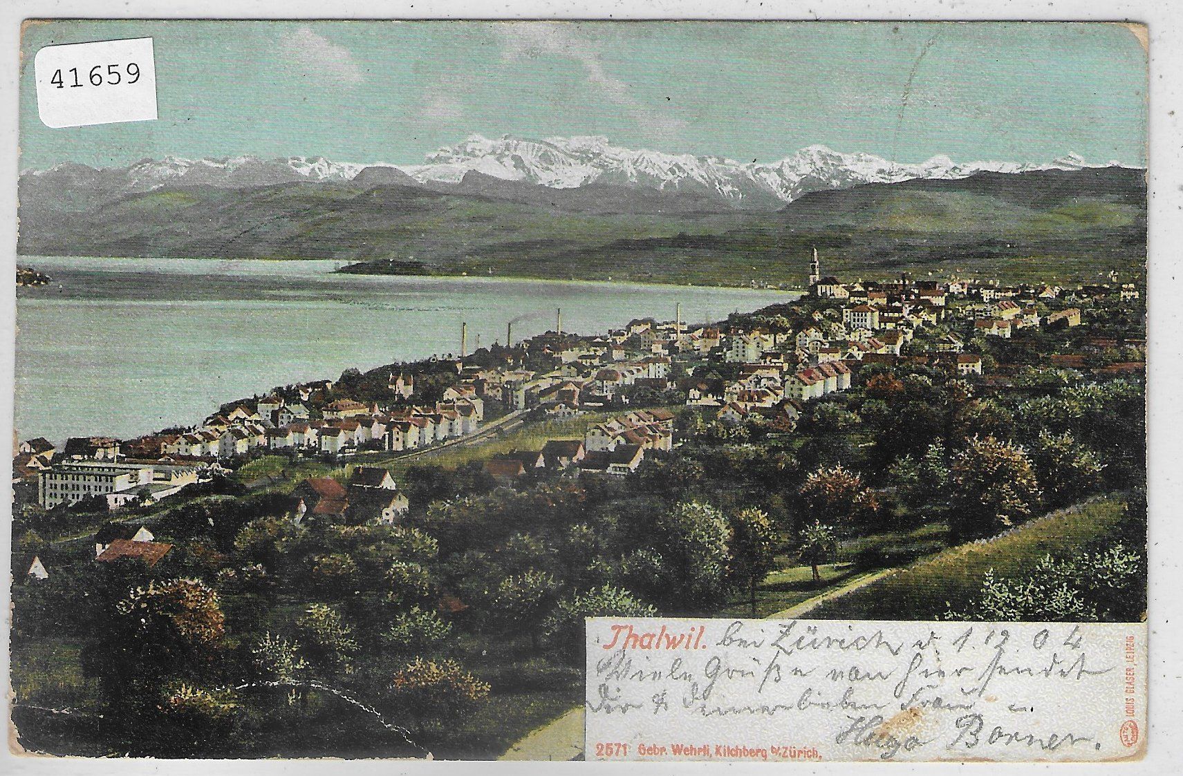 Cartoline postali: Thalwil - Generalansicht 1904 – Usato da Ettingen venduto da Kartenplanet