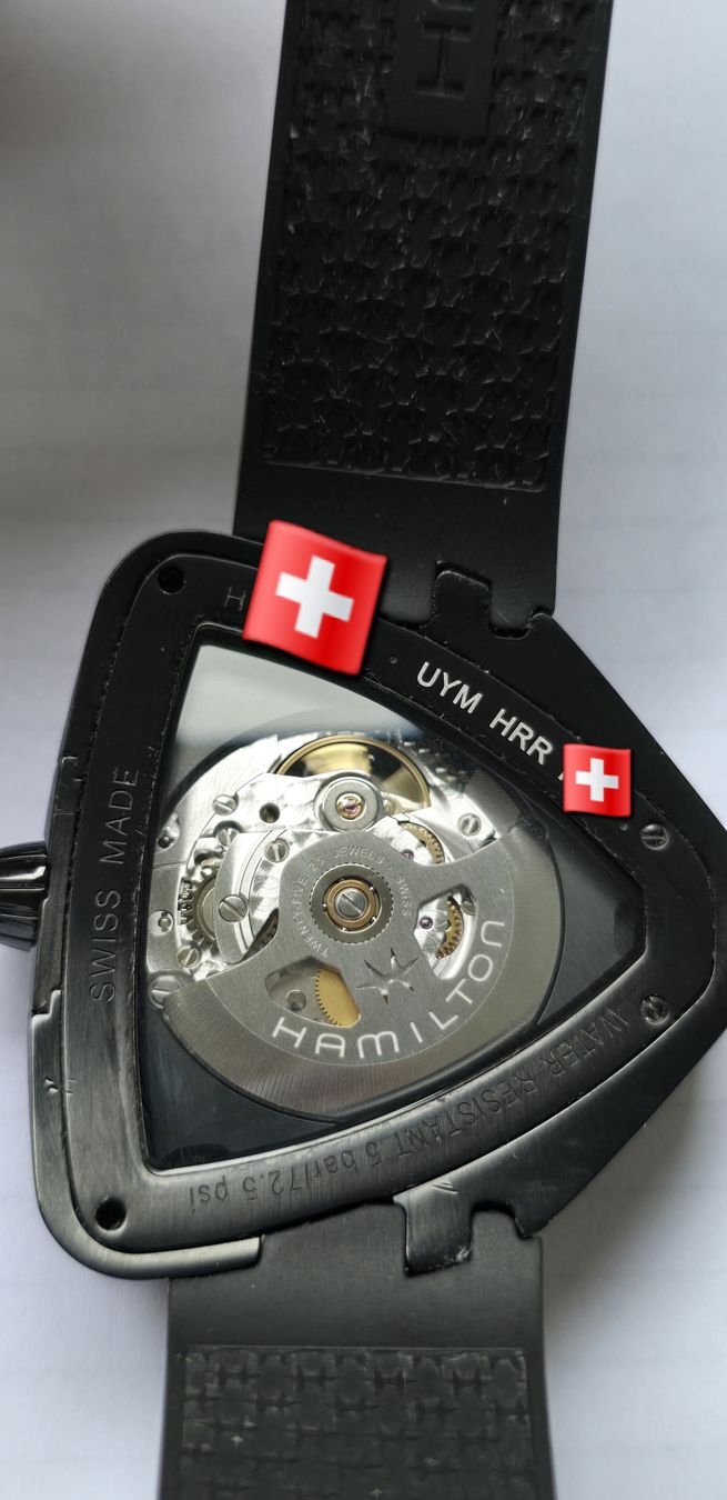 Hamilton Orologi: HAMILTON Shaped Ventura Elvis80 Skeleton Dragon Noir – Usato da Les Acacias venduto da watinjo 5
