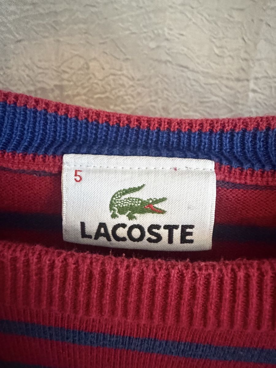 Lacoste Pullover & Sweatshirts: Pull Lacoste rayé rouge/bleu marine, taille 5 – Gebraucht aus Genève von sho_67qj 3