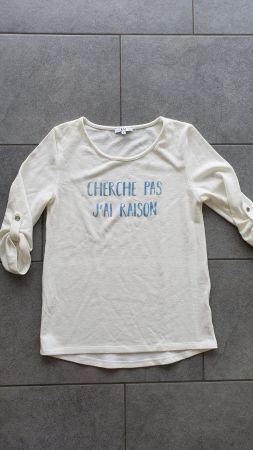 Pull neuf manches 3/4 Cherche pas j'ai raison - S