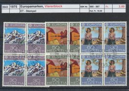 1975 "Europamarken" - Viererblock, ET - Stempel