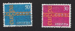Série timbres 30+50c Europa oblitérés (1971)