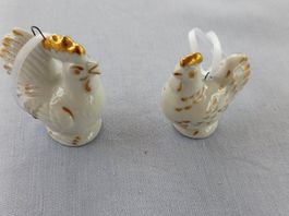Handbemalt  Hahn 4,5x5cm  Huhn 4x4,2cm