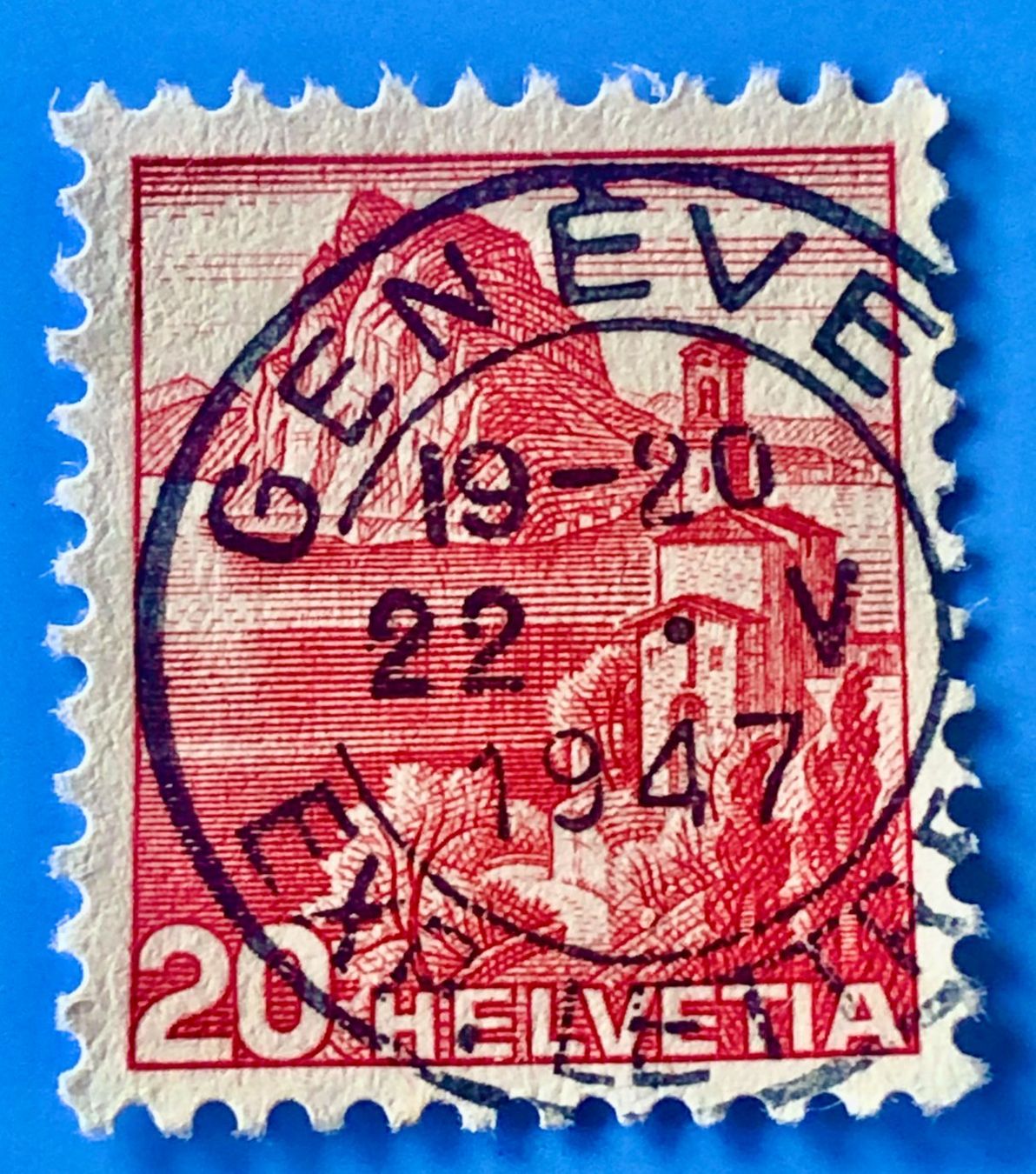 Tutti i francobolli: Nr.215 Landschaftsbilder Stempel  Geneve    – Usato da Aarau venduto da Billa007