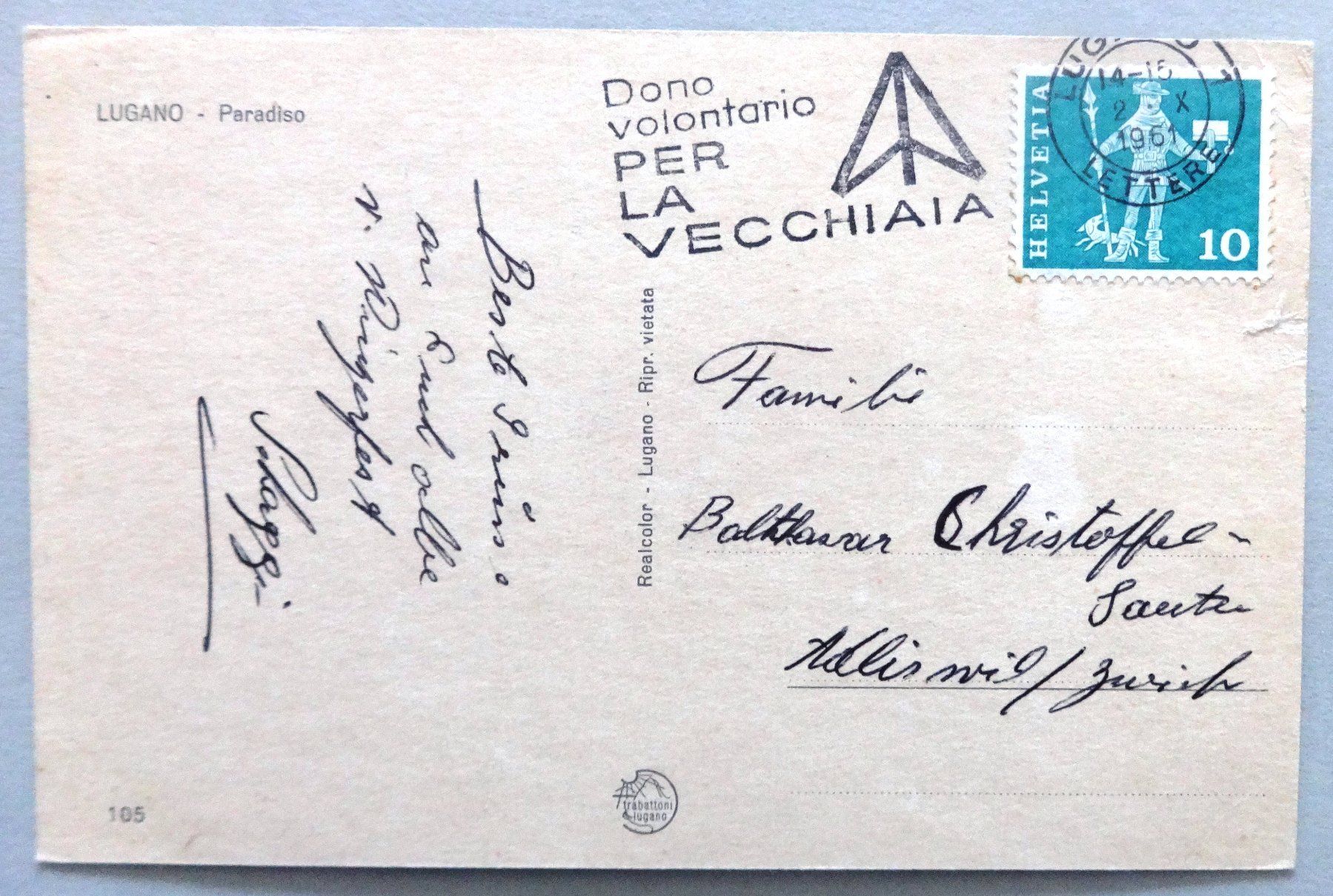 Cartes postales: Lugano - Paradiso – Défectueux à Fétigny par Billy2miny 1