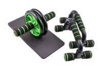 Grüne AB Power Fitness-Roller mit Push-up Bar für Bauchmuske