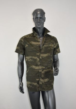 G-Star Herren Hemd/Kurzarm Hemd Shirts/Camo Olivegrün/Gr.L