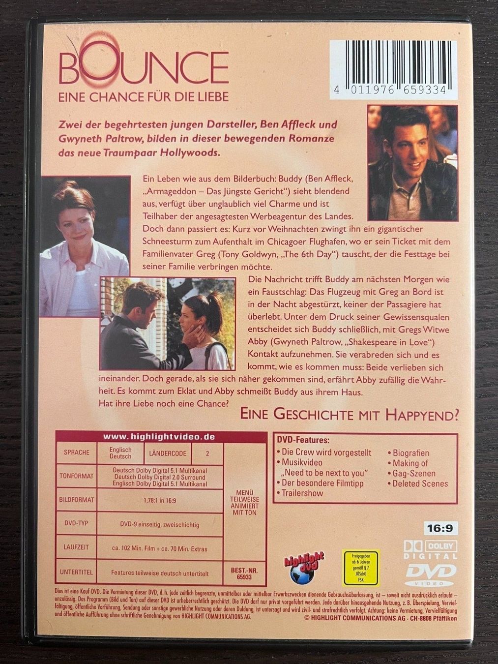 Tutti i DVDs: Bounce - Eine Chance für die Liebe – Usato da Zürich venduto da FilmFreunde 1