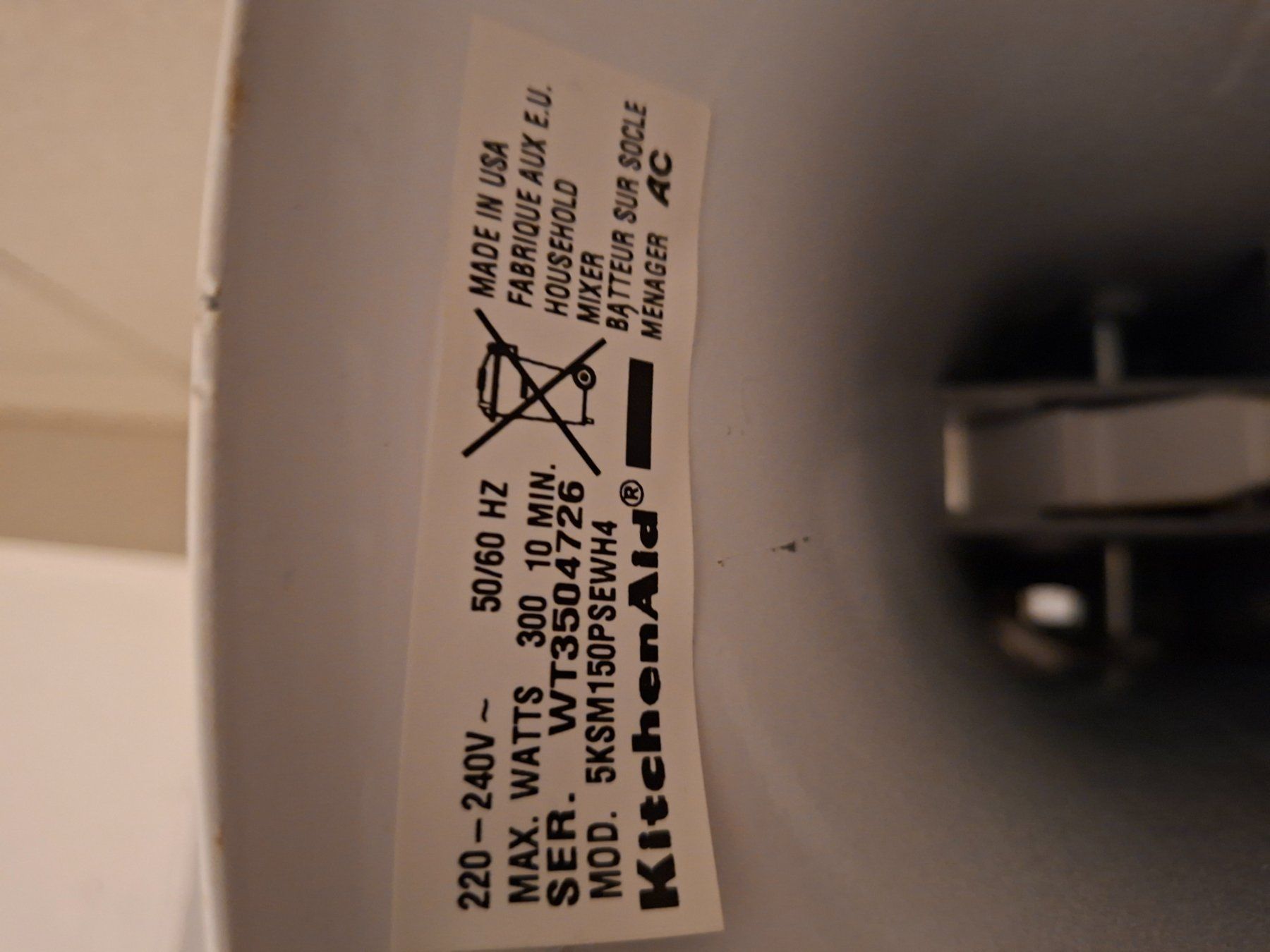Kitchenaid Elettrodomestici da cucina: Robot culinaire KitchenAid Artisan blanc – Usato da Cheseaux sur lausanne venduto da Asergio 2