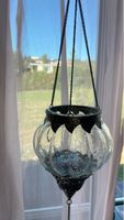 Hängendes Windlicht Glas Metall gebraucht