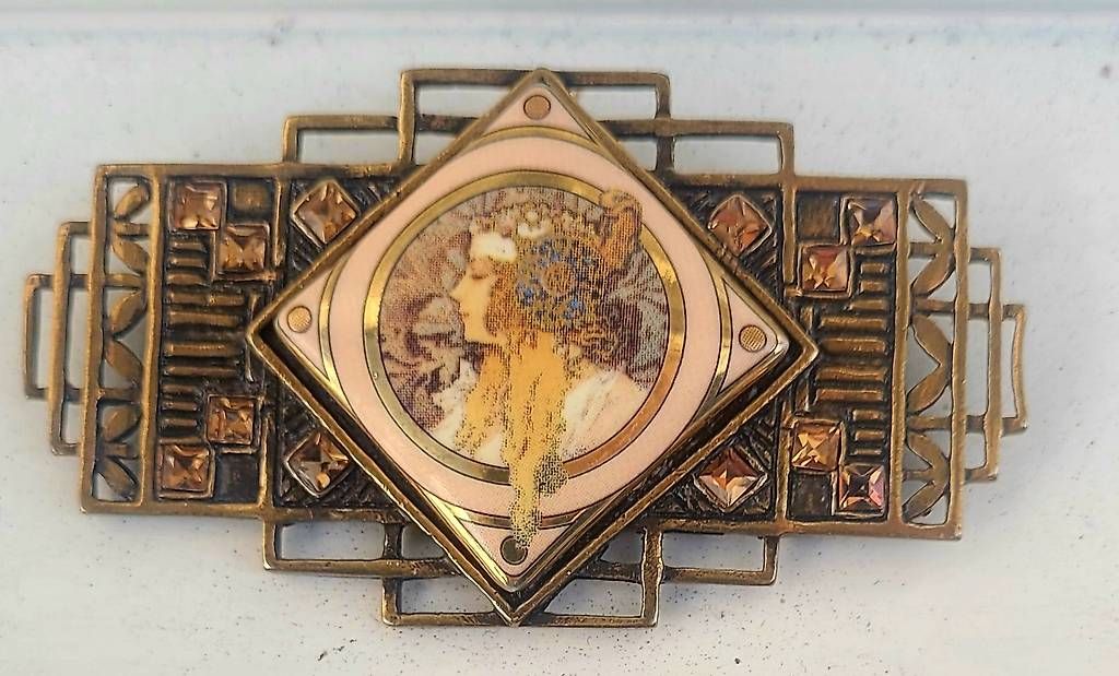 Spille & Fermagli: Vintage Goebel Brosche / Alphonse Mucha  – Usato da Wetzikon ZH venduto da goe_h7yc 3