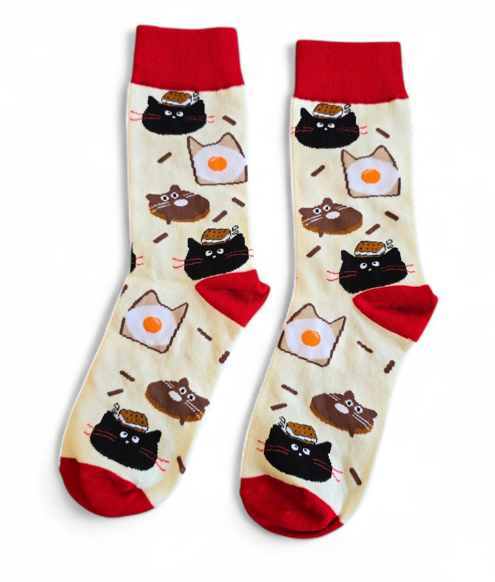 Calze: Socken Katze/Cats/Eier/Eggs/Bisquit/Guezli – Nuovo e nell'imballaggio originale da Zürich venduto da amysmith 1