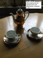 Kaffee- / Mocca - Service Porzellan weiss gold