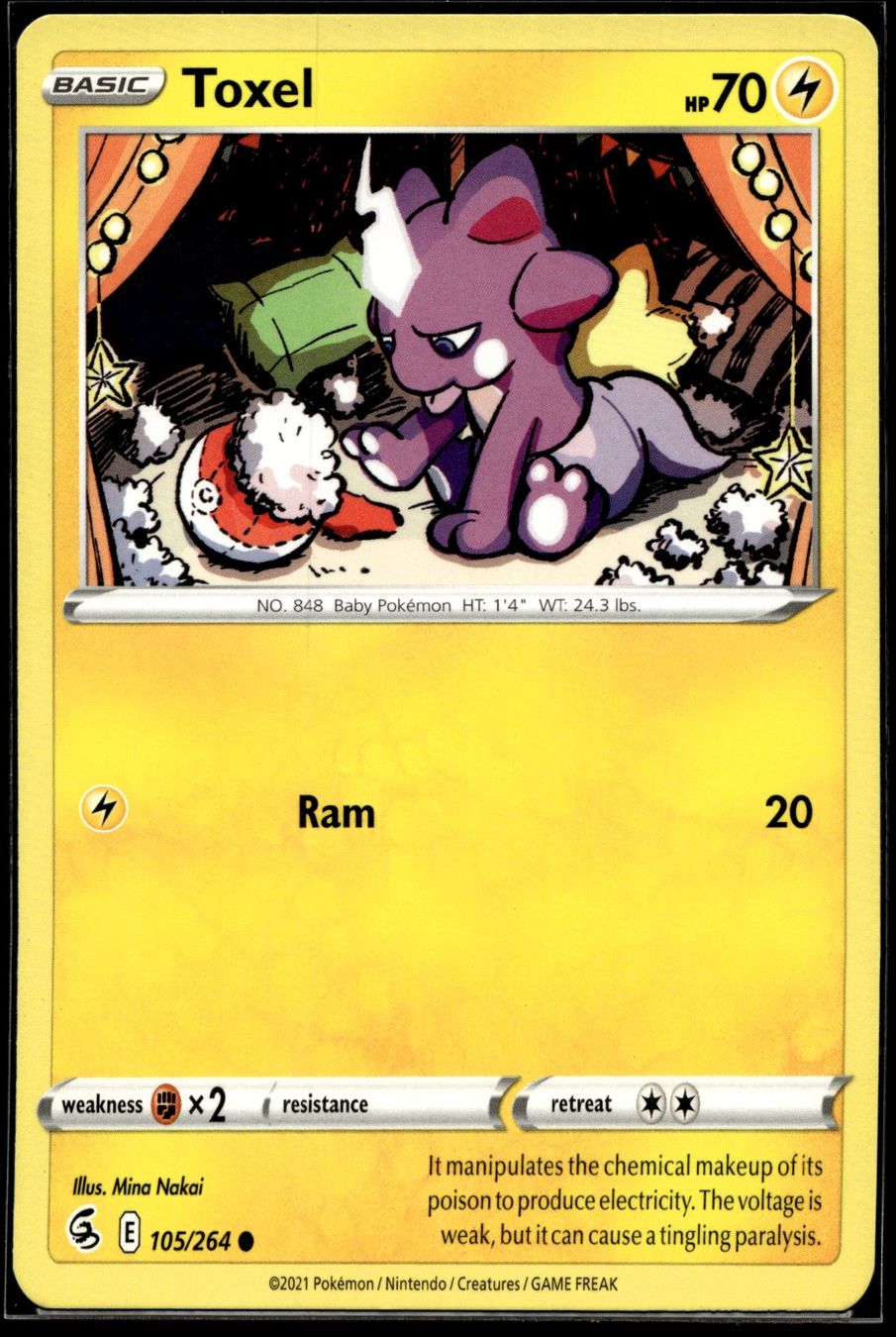 Pokémon Sammelbilder & Trading cards: Toxel (FST EN 105/264) – Gebraucht aus Affoltern am Albis von Chiesa_5