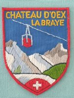 Vintage Badge Wappen CHATEAU D'OEX ST. GALLER STICKEREI