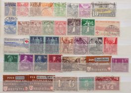 SUISSE: Des timbres oblitérés jusqu'à l'année 1945
