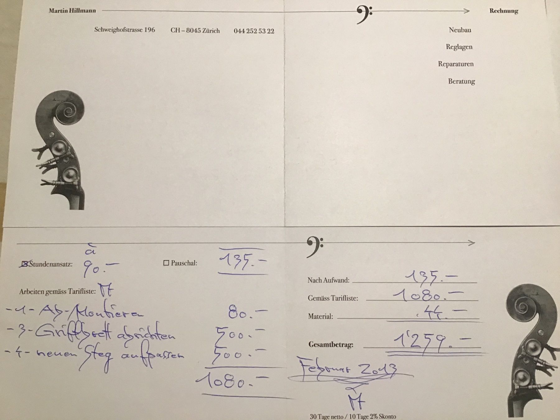 Strumenti musicali: Kontrabass 3/4 massiv komplett – Usato da Winterthur venduto da sawer 4