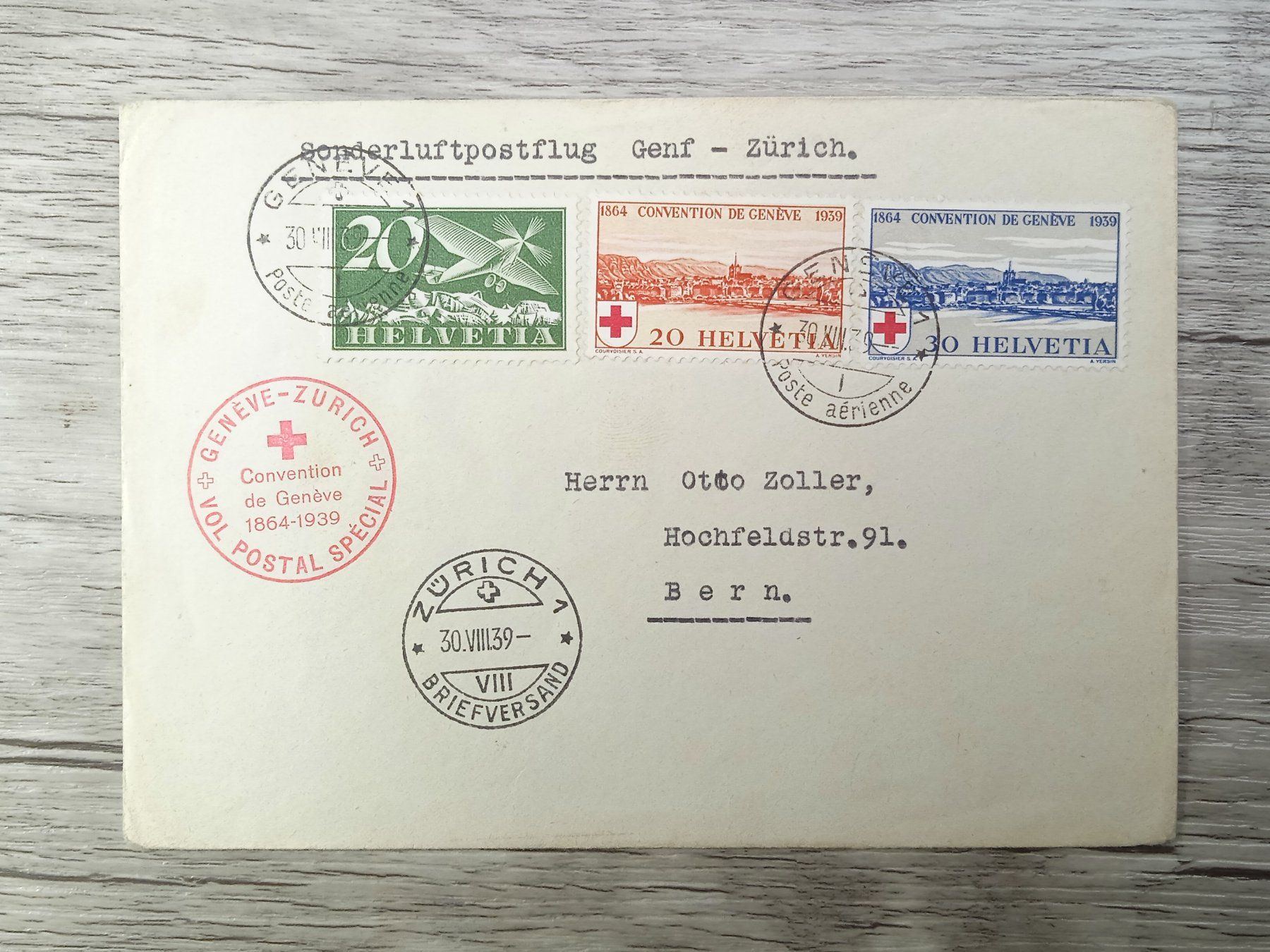 Tutti i francobolli: TR52 Enveloppe + Timbre Suisse 1939 – Usato da Cousset venduto da Patrick_Collections