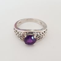 Silberring mit Amethyst Edelstein - Grösse 18.2 mm💍