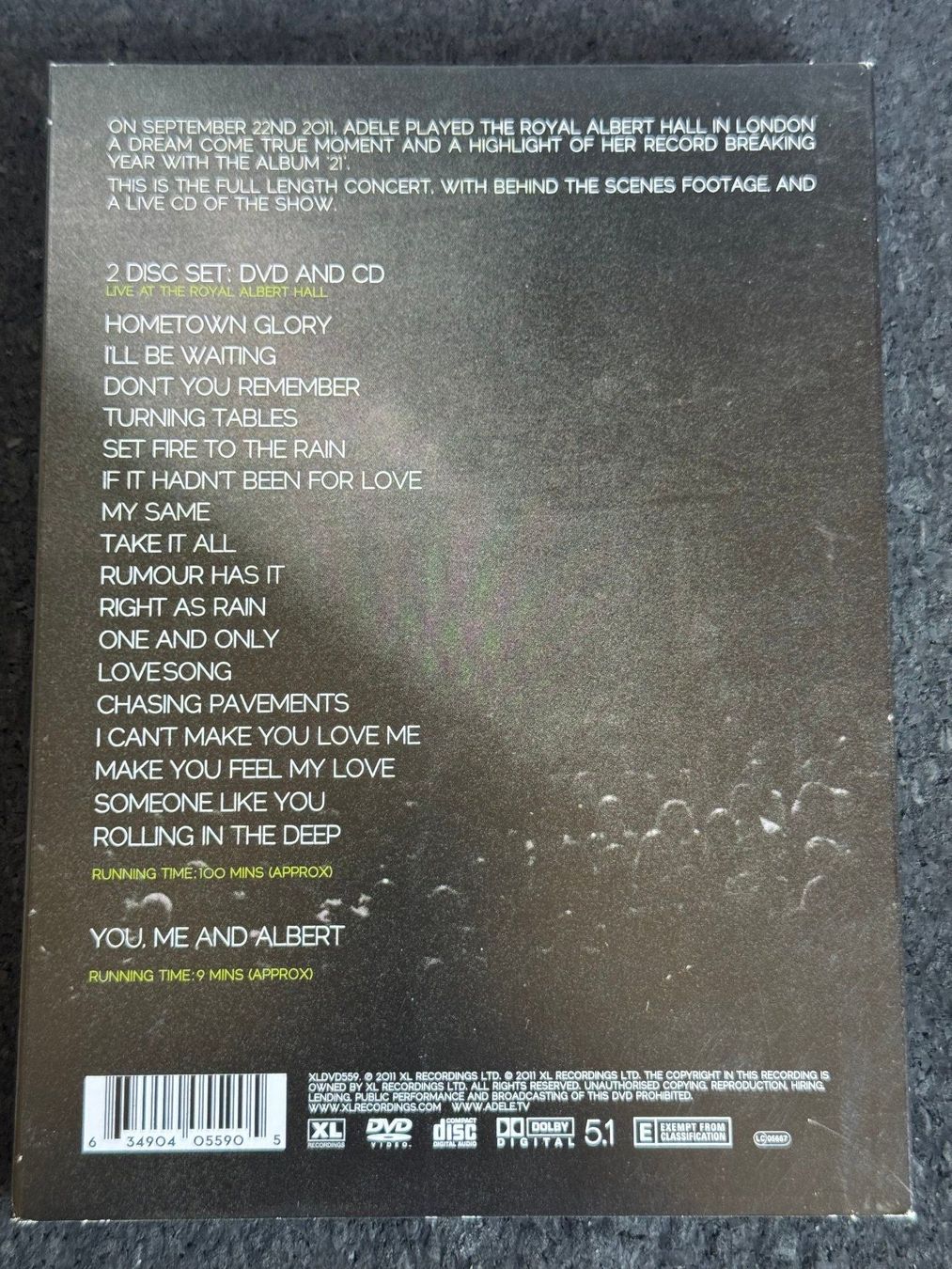 Tutti i DVDs: ADELE Live at The Royal Albert Hall 22. Sept. 2011 DVD&CD – Usato da Fribourg venduto da tschjoly 1