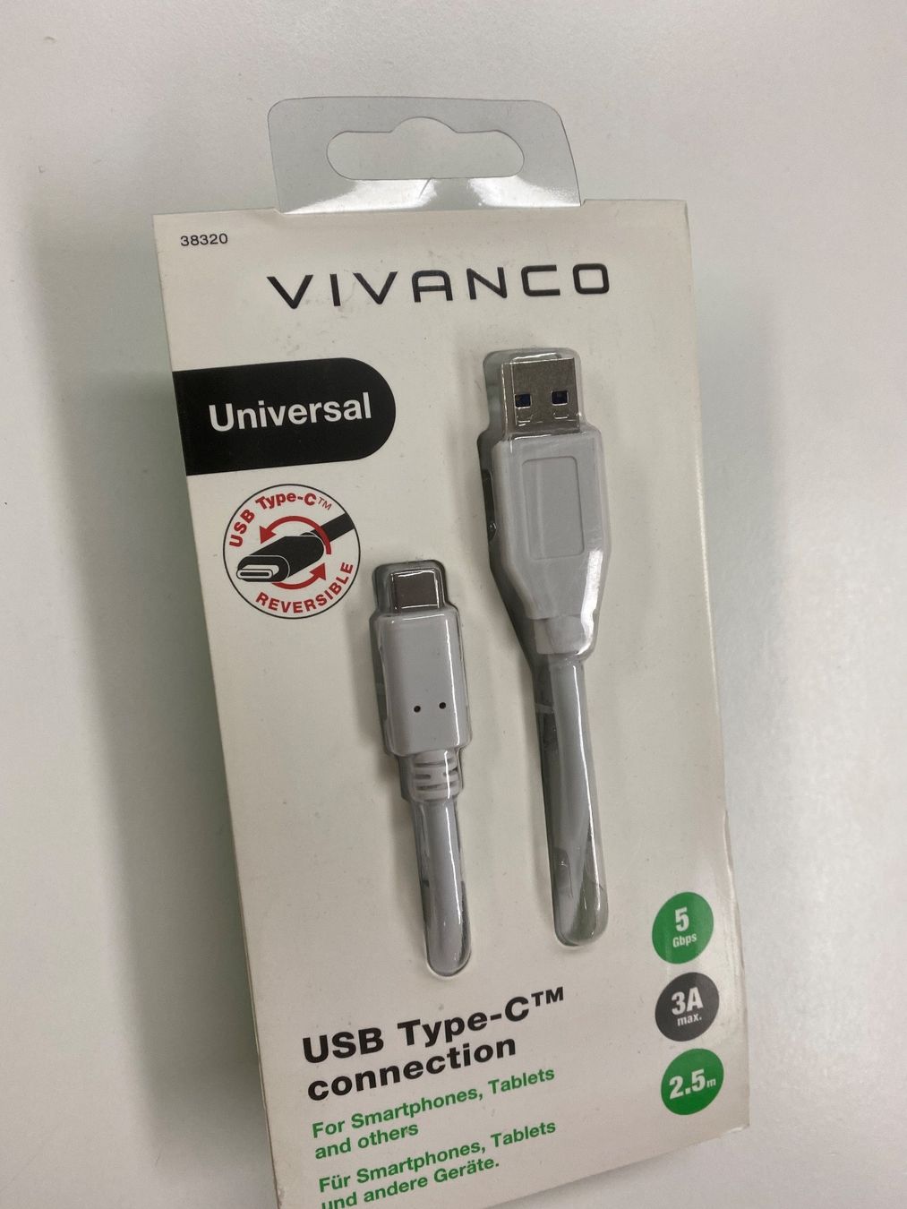 Câbles: USB-C 2.5mt 3A Kable – Neuf avec emballage d'origine à Zürich par Tavares2077 1