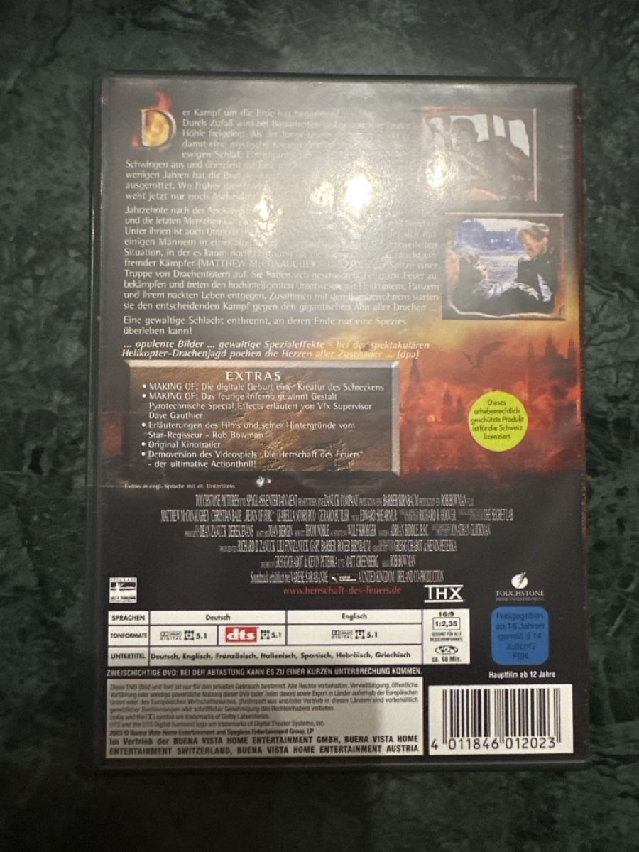 Tutti i DVDs: DVD Die Herrschaft des Feuers – Usato da Ibach venduto da Viper39 1