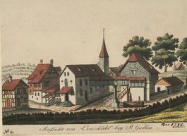 St. Gallen Linsebühl Kupferstich von Mayr 1780 sehr selten