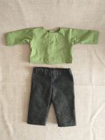 Puppenkleider Hose Jeans schwarz Shirt grün