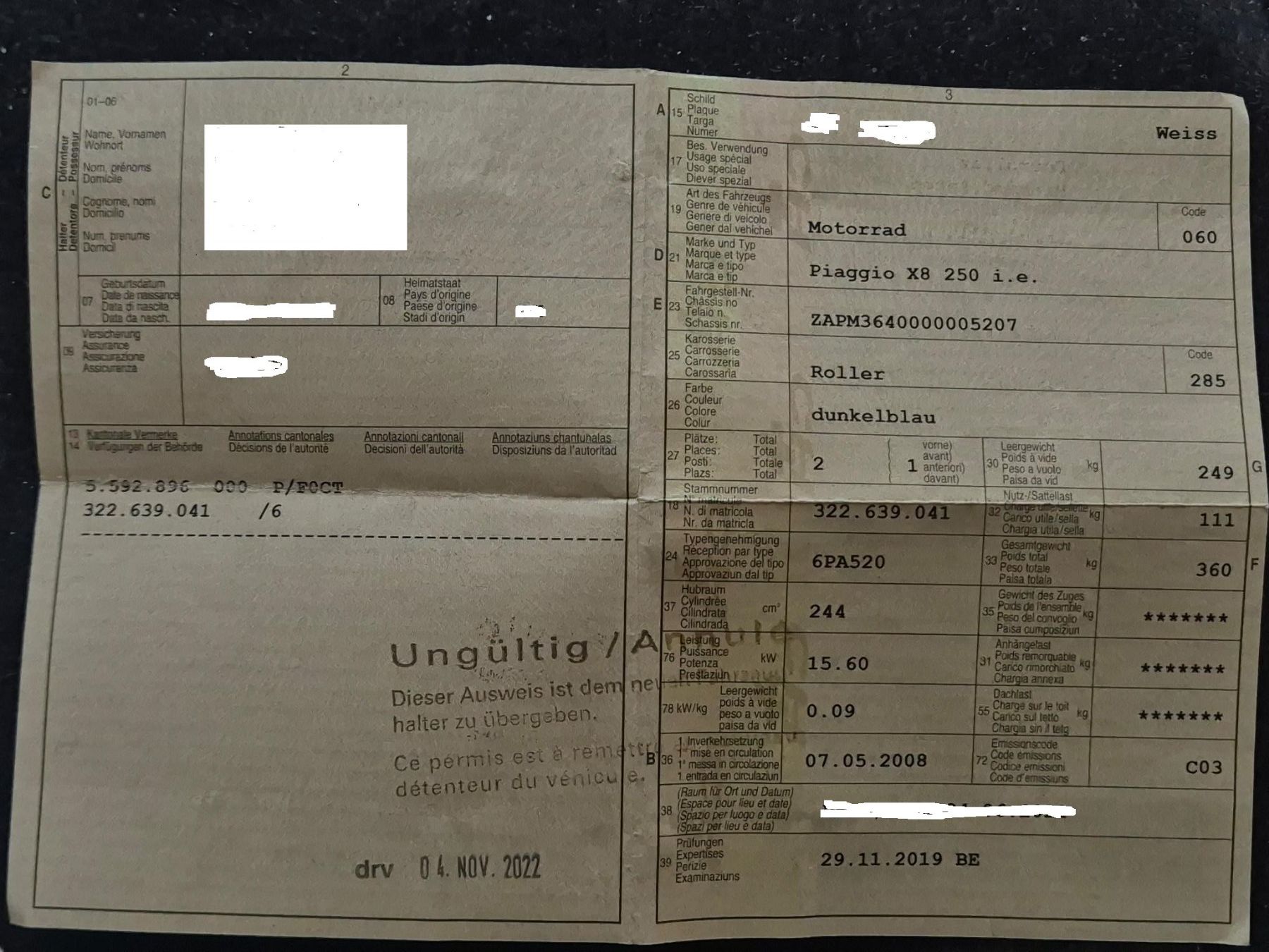Piaggio Strada: Piaggo 250 – Usato da Worb venduto da simonline79 6