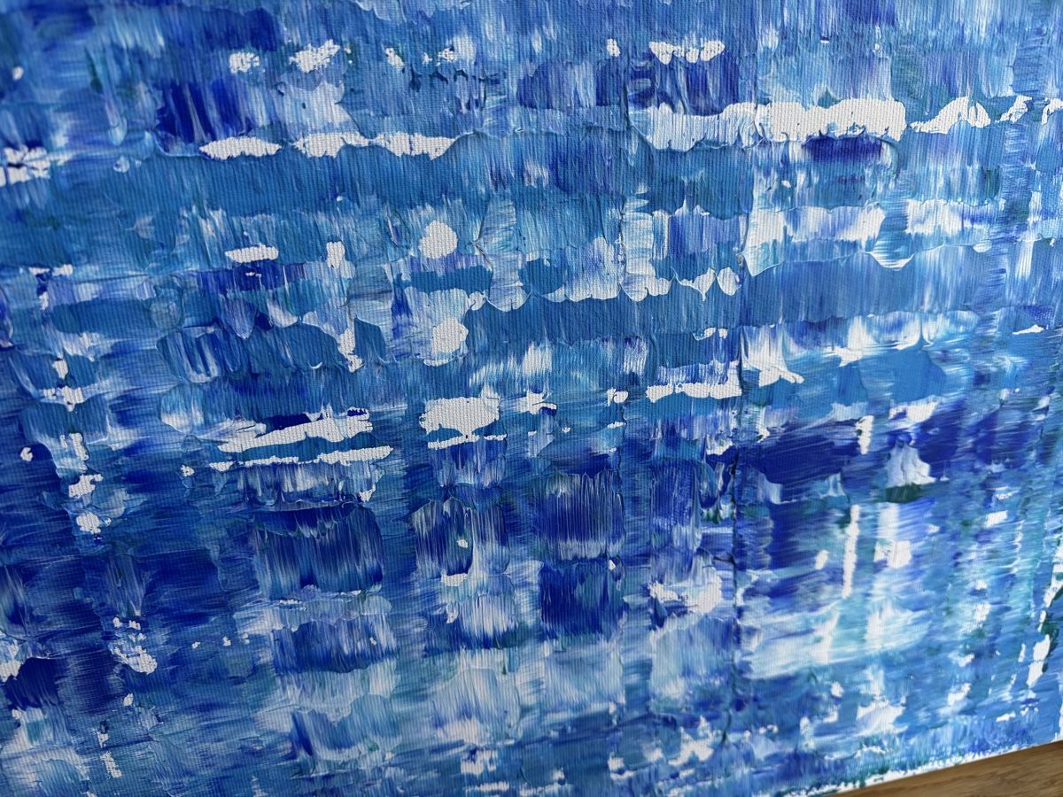 Tableaux: 100 x 80 cm Schweizer Kunst Blau – Neuf (Voir description) à Zürich par LuxuryJewellery 4