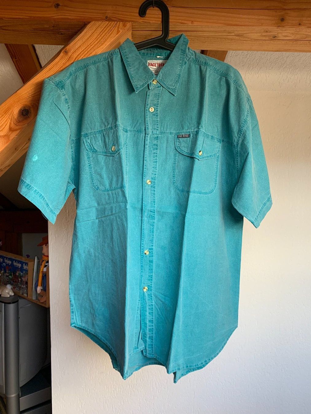 Camicie: Chemise vintage turquoise L – Usato da Boécourt venduto da Tedmosby