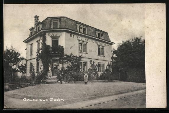 Ansichtskarten: AK Suhr, Café-Restaurant Schweizerhof – Gebraucht aus Berlin von bartko-reher