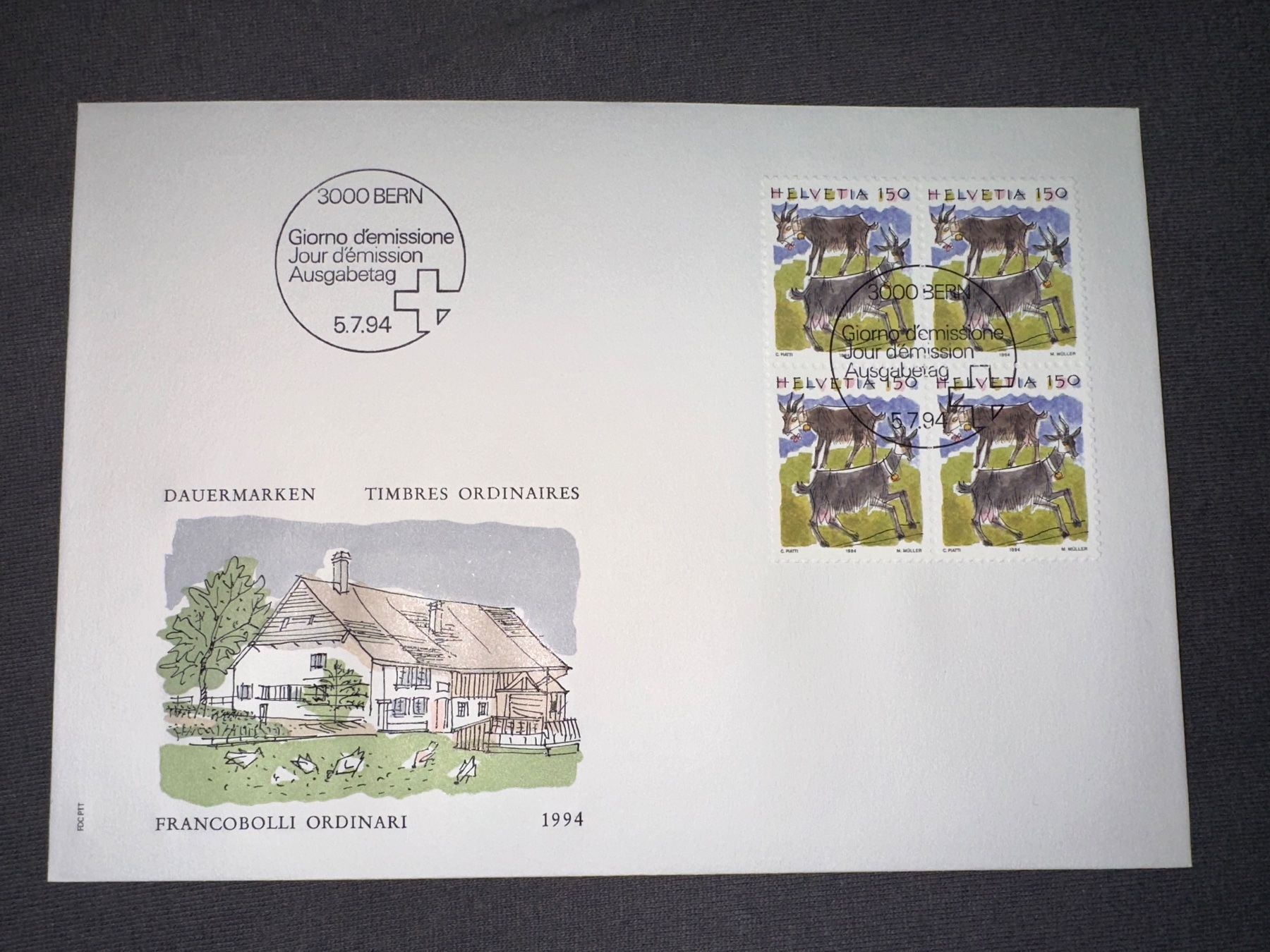Tutti i francobolli: 1994 FDC Ersttagumschlag – Usato da Stettfurt venduto da 2442