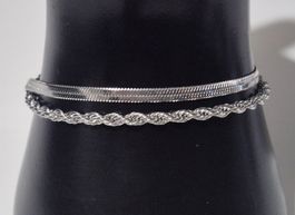 Bracciale color argento acciaio inox 2 pz