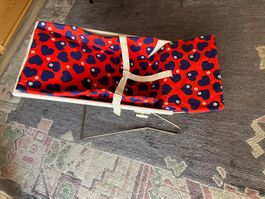 Vintage Babywippe rot blau Herzen verstellbar gebraucht
