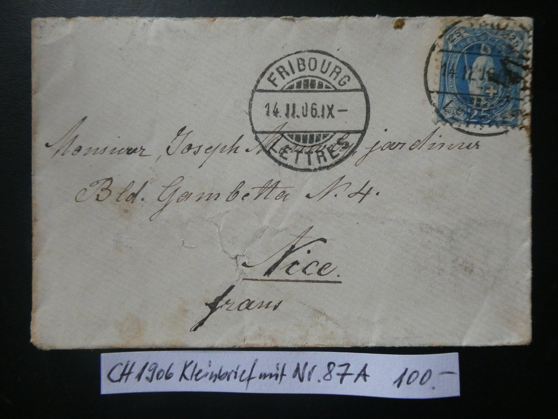 Alle Briefmarken: CH 1906 Nr. 87A auf Kleinbrief – Gebraucht aus Lausen von Herbamare01