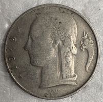 Belgische 5-Francs-Münze aus dem Jahr 1949