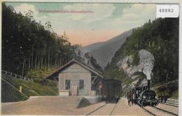 Weissensteinbahn Gänsbrunnen - Dampfzug - Litho