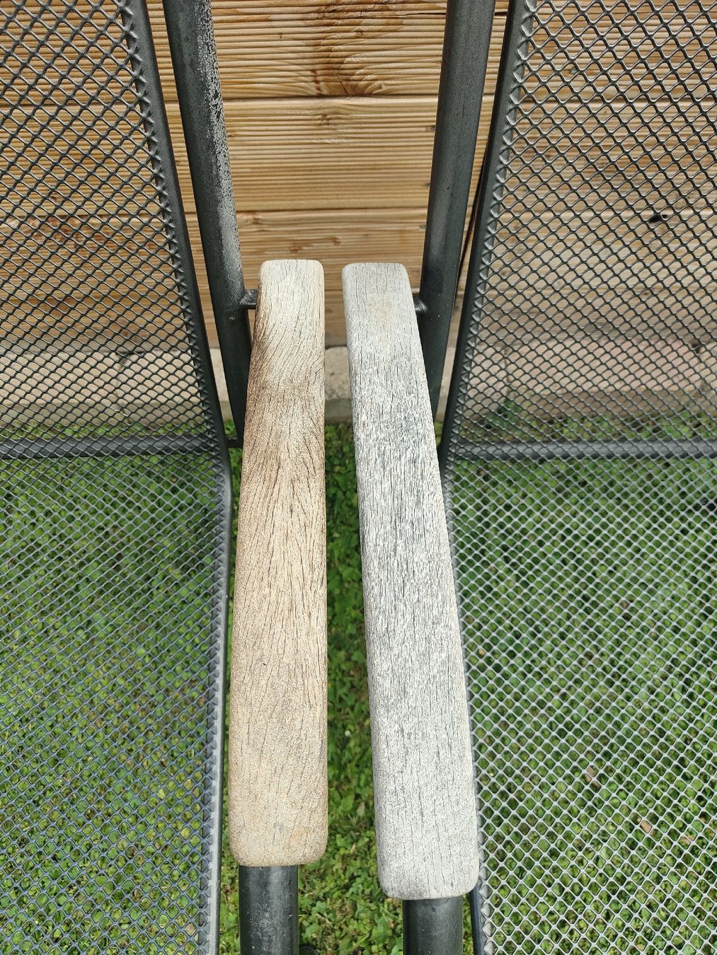 Sedie: Gartenstühle Metall Holz 4 Stk  – Usato da Lachen SZ venduto da jimmygoal13 2