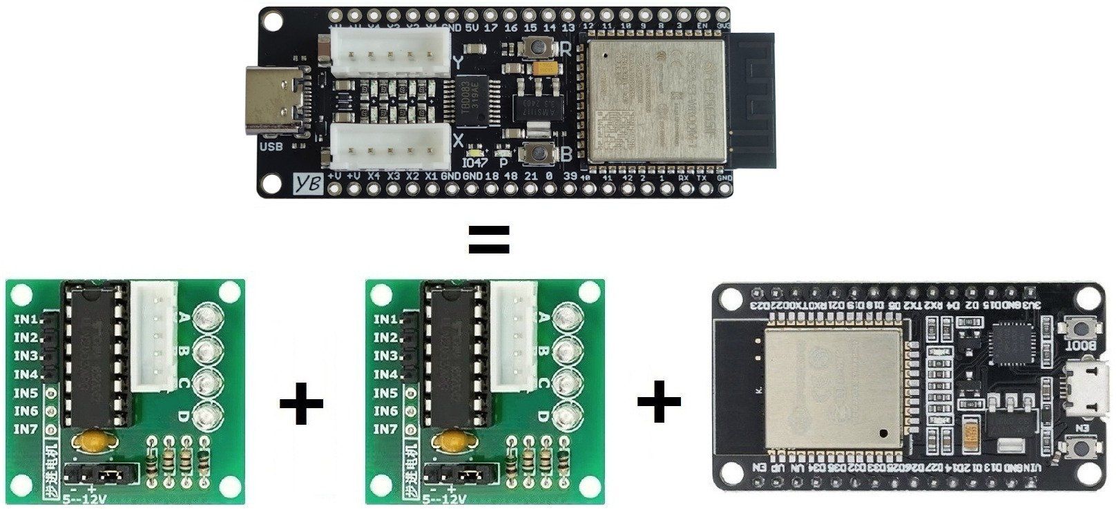 Componenti elettronici: YB-ESP32-S3-DRV DevBoard: 8-Channel Driver IC, PSRAM, USB-C – Nuovo e nell'imballaggio originale da Sursee venduto da allduino 3