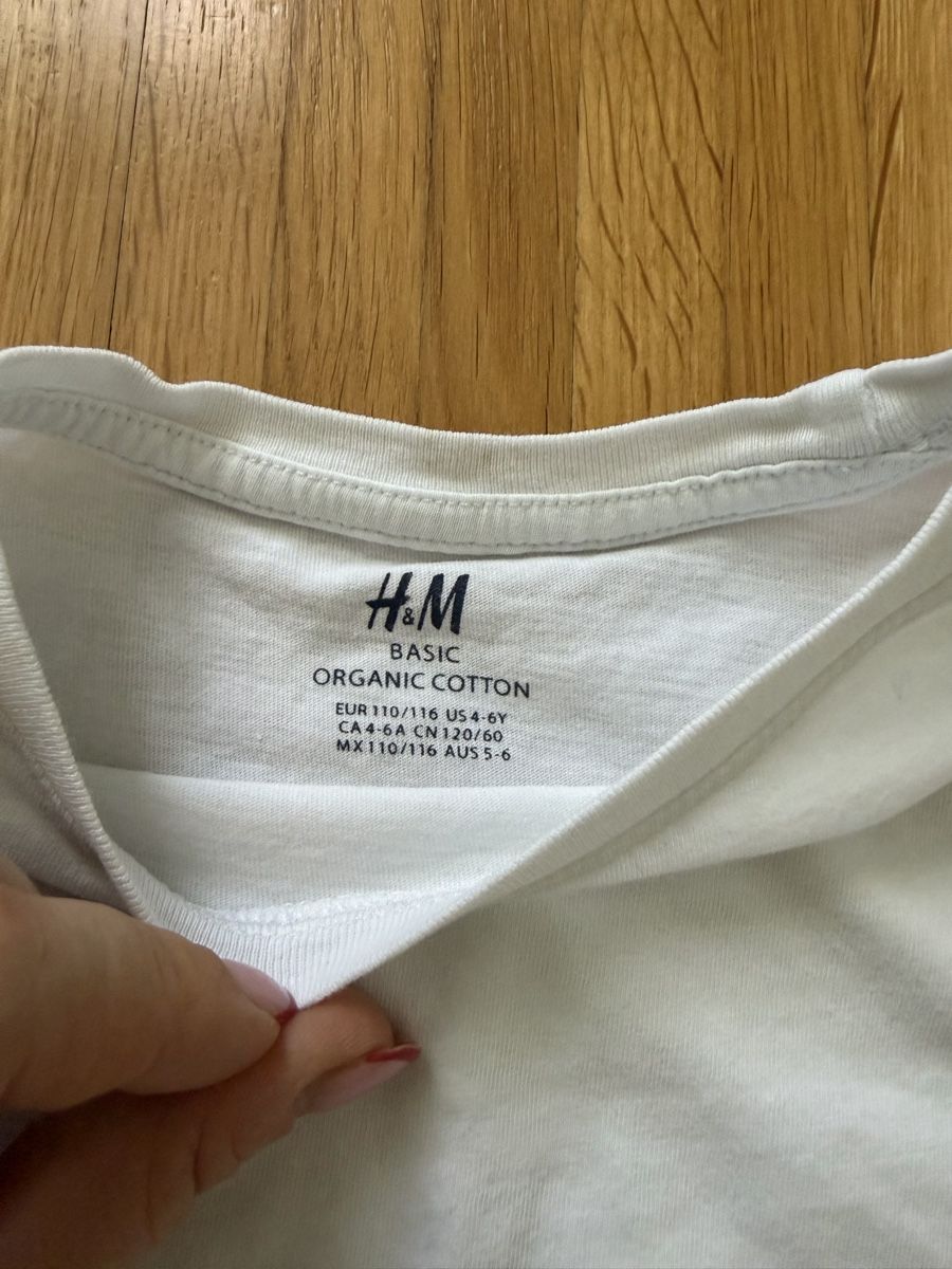 H&M Maglioni & Felpe: Langarmshirt weiss H&M Grösse 110/116 Basic Organic Cotton – Usato da Jona venduto da Good_luck_ 2